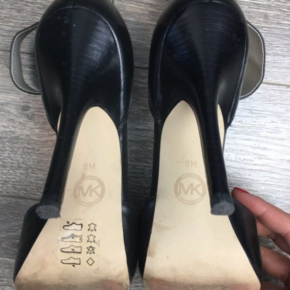 MICHAEL KORS Black Leather Zady Ankle Strap Heels - Picture 4 of 13